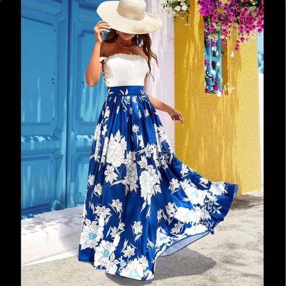 Boho Gypsy High Waist Floral Print Pleated Skirt - Picture 3 of 11